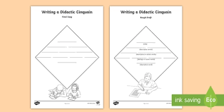 Didactic Cinquain Poem Writing Template Teacher Made