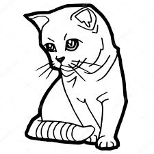 cartoon cat coloring page for kid isolated on white stock vector image by c attaphongw 88351632