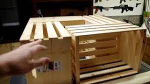 I went right out and bought 4 of the crates along with a small jar of stain ($7.59). Easy Diy Coffee Table Made From Wooden Crates Youtube