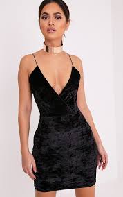 Jo Black Strappy Crushed Velvet Bodycon Dress Velvet Bodycon Dress Velvet Dress Short Velvet Clothes