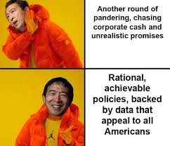 Democratic presidential candidate andrew yang greets supporters before taking the stage during a rally in washington square park in new york city yang, like many entrepreneurs who have become attracted to ubi, embraces the policy as a way to cope with automation. A Novel Approach Andrew Yang Know Your Meme