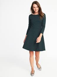 Ponte Knit Boat Neck Fit Amp Flare Dress For Women Old Navy Fit Flare Dress Womens Dresses Flare Dress
