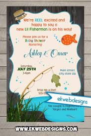 Lil Fisherman Baby Shower Invitations Custom Baby Shower Invitation Fish Baby Shower Invitations Baby Shower Fishing Custom Baby Shower