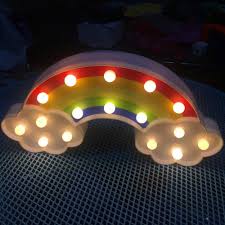 Cute Colours Of The Rainbow Shaped Led Lamp Children Room Decorated With Small Night Light Lamp Rainbow Colors Cool Lamps