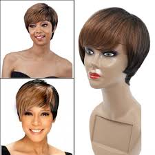Check spelling or type a new query. Buy Short Human Hair Pixie Cut Wigs Ombre Short Wigs With Bangs Brown Short Layered Cut Wig For Black Women Brazilian Straight Non Lace Front Full Machine Wigs Online In Indonesia B0924g7wlk