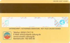 Bank Card Vr Bank Coburg Maestro Vr Bank Coburg Eg Germany Federal Republic Col De Ms 0186