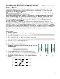 A series of free worksheets cover everything you need on genetics. Mutations Dna Technology Worksheet