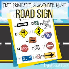 She gave me a couple of ideas and activities to help keep kids busy. Road Sign Scavenger Hunt Free Printable I Spy Game