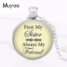 Vine of beautiful flowers goes up to reach your sister's three gift boxes on a beautiful blue background. Pendant Necklace First My Sister My Friend Sister Birthday Necklace Birthday Gift Sister Sisterly Love Gift Hz1 Pendant Necklace Sisters Lovelove Gift Aliexpress