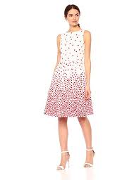 Anne Klein Women S Printed Cotton Fit And Flare Dress Anne Klein Dress Collection Women Fit And Flare Dress Womens Fashion Dresses Casual Dress Collection