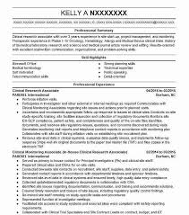 clinical research associate resume