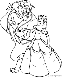 This beauty and the beast movie is one of the most sought after printable coloring pages subjects all over the world. Belle Walking With The Beast Coloring Page Coloringall