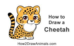 Cheetah drawing easy at paintingvalley com explore. How To Draw A Cheetah Cartoon Video Step By Step Pictures