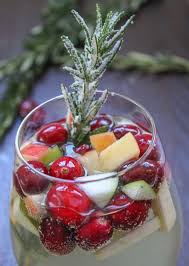 Cranberry Rosemary White Christmas Sangria Recipe Christmas Sangria Recipes Food