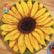 100 akrilik benang rajutan tangan bunga matahari bantal. Kit Karpet Kait Kait Bunga Matahari Set Jarum Rajut Kait Rajutan Untuk Benang Bordir Karpet Sulaman Untuk Benang Rajut