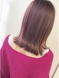 アンククロスフロンティア ankh cross frontier ピンクベージュぱっつんボブ アンククロス渋谷 パープルヘアー ヘアカラー ピンク ピンクベージュ ヘアカラー