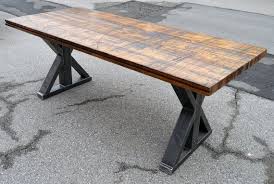 The steel floor grates were used to hold the floor to the train car. Vintage Rustic Reclaimed Wood Table With Industrial By Macmcgee Reclaimed Wood Table Rustic Reclaimed Wood Wood Table