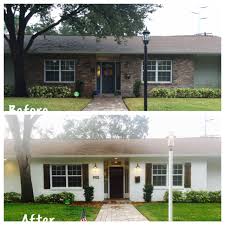But as they were able to be at the farm for longer visits and their children grew, it was time for their little house to grow as well. We Finally Did It Now The Exterior Hints At The Already Great Interior Of This 1970s Ranch Home Exterior Makeover Painted Brick House Ranch House Remodel