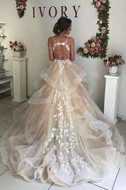 Spaghetti Straps Cascading Ruffles Appliques Blush Wedding Dress Ball Gowns Wedding Pink Wedding Dresses Blush Pink Wedding Dress