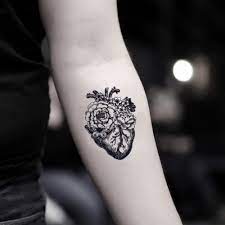 Flowers are one of the most beautiful things created by god and usually treated as a symbol of femininity. Anatomical Heart Flower Temporary Fake Tattoo Sticker Set Of 2 Amazon De Beauty