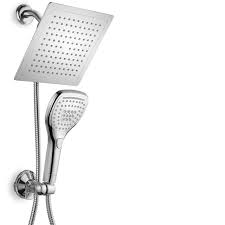 Dreamspa Ultraluxury 9 Rainfall Shower Head Handheld Combo Convenient Pushbutton Flow Control Button For Eas Rainfall Shower Head Rainfall Shower Shower Heads