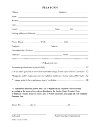 They will probably tell you to come on your regularly scheduled trial date and. Plea Form