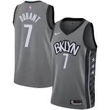 As the official nba jersey supplier, nike has produced a line of jerseys that will have you sorted on and off the court this season. Men S Brooklyn Nets Kevin Durant Nike Gray 2019 2020 Swingman Jersey Statement Edition