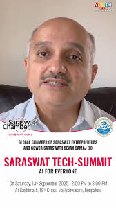 Sri R S Shanbhag, invites all to the Saraswat Tech-Summit