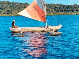 The people of Maskelyne Island in Vanuatu use traditional sail canoes for  transportation and fishing. These canoes are made from local materials and  are powered by the wind. The sails are made