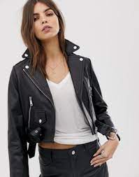 Lab Leather Cropped Biker Jacket Jackets Jacketstyle Cropped Biker Jacket Leather Jacket Girl Leather Jacket Style