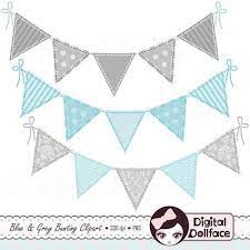 Blue Bunting Garland Clipart Baby Boy Banner Clip Art For Blue And Grey Baby Shower Graphics In 2021 Banner Clip Art Baby Clip Art Lilac Baby Shower