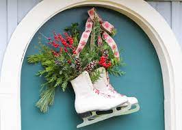 You should not forget the exterior decoration that makes your home more inviting on such a happy occasion. How To Upcycle Ice Skates Into An Easy Winter Wreath How Tos Diy