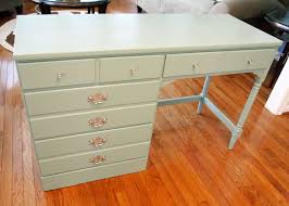 Vintage Baumritter Ethan Allen Desk Redone In Annie Sloan Duck Egg Blue Chalk Paint Gloss Poly Coat Furniture Renovation Redo Furniture Ethan Allen Furniture