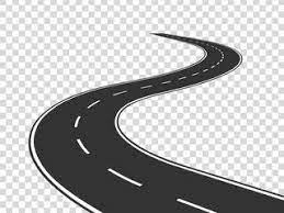 Winding Road Journey Traffic Curved Highway Road To Horizon In Perspective Winding Asphalt Empty Line Isol Winding Road Poster Background Design Road Design