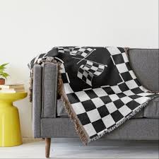 Black And White Checkered Throw Blanket Cool Black White Formula 1 Checkered Flags Pattern Throw Blanket Zazzle Com Patterned Throw Throw Blanket Checkered