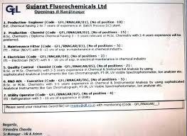 23 downloads 632 views 123kb size. Gujarat Fluorochemicals Hiring B Sc M Sc Iti B Tech Diploma For Multiple Openings Pharma Job Alert