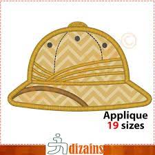 Safari Hat Applique Design Machine Embroidery Design Instant Download 19 Sizes Pith Helmet Applique Top Hat Embroidery Applique Designs Embroidery Designs