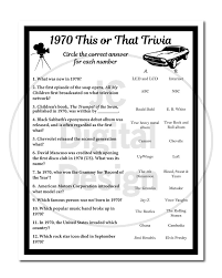 Birthday Trivia Games For Adults 1970 Birthday Trivia Game 1970 Birthday Parties Fun Game Instant Download 50th Class Reunion Ideas 50th Birthday Party Games Fun Trivia Questions