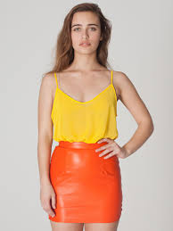 Orange Leather Mini Skirts Outfit Accessories American Apparel