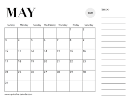 Download This 2020 Calendar For May That Comes With A Handy To Do List On The Side May 2017 Calenda In 2020 Calendar May Printable Calendar Template Calendar Template