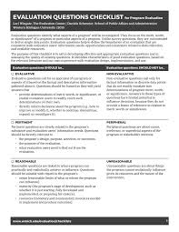 PDF) Evaluation Questions Checklist