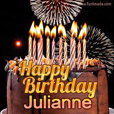 Chocolate Happy Birthday Cake For Julianne Gif Download On Funimada Com
