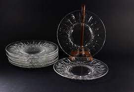 Cross And Olive Crystal Dessert Plates