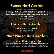 Jun 30, 2021 · baca juga: Cara Lafaz Niat Dan Puasa Sunat Hari Arafah Di Malaysia