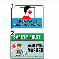 Masker kain 3 lapis disebut memiliki efektivitas 70 persen menangkal virus. Jual Stiker Area Wajib Memakai Masker Jakarta Selatan Garskin Home Tokopedia