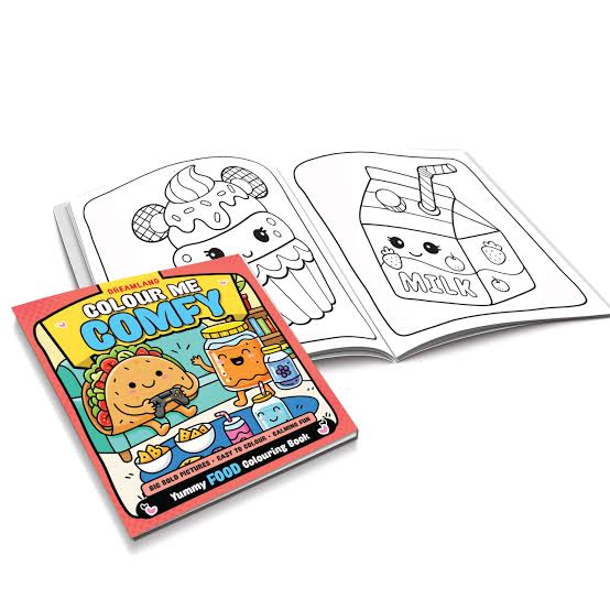 Colour Me Comfy: Feasty Food - Bold and Easy Food Colouring Book for All Ages | Fun and Simple Designs for Relaxation and Stress Relief