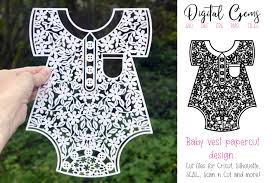 Download Baby Vest Paper Cut Design Svg Dxf Eps Png Files 365328 Paper Cutting Design Bundles