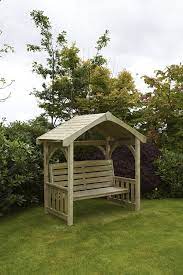 Hgg Wooden Covered Garden Bench Arbour Outdoor Patio Solid Wood Garden Furniture Amazon Co Uk Garde Wooden Arbor Wooden Garden Benches Outdoor Garden Bench