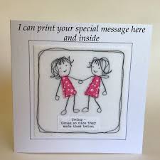 Birthday Wishes For Me And My Twin Sister Twin Sister Birthday Card With Special Quote To My Twin Sister Thank You Card Card With Option Of Co Ordinated Small Gifts Sister Birthday Card Frame Card Birthday Cards