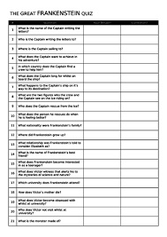How did victor frankenstein die? Gcse Frankenstein 80 Question Quiz Teaching Resources